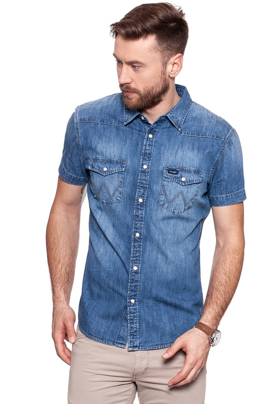 WRANGLER WESTERN SHIRT USED  INDIGO W5966O6TE