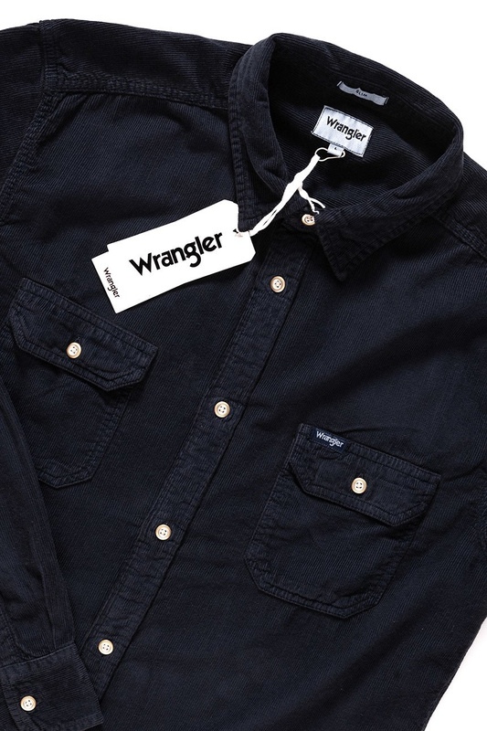 KOSZULA WRANGLER LS 2PKT FLAP SHIRT DARK NAVY W5996TCAE 112129912