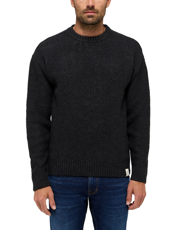 Męski Sweter Mustang Style Elwood Anthra Melange 1015822 4151 