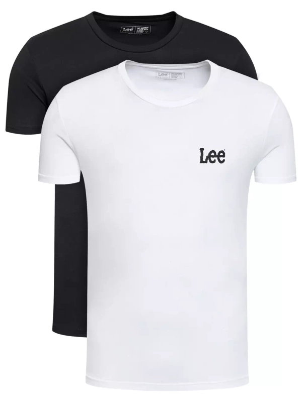 LEE TWIN PACK GRAPHIC DWUPAK MĘSKI T-SHIRT KOSZUKA LOGO BLACK WHITE L65RAIKW 112140524