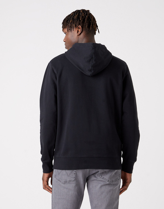 WRANGLER EAGLE HOODIE MĘSKA BLUZA Z KAPTUREM LOGO NADRUK FADED BLACK W669ILXV6 112321162