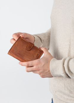 MUSTANG Denimo High Wallet Side Opening MĘSKI SKÓRZANY PORTFEL POJEMNY NA KARTY PREMIUM 