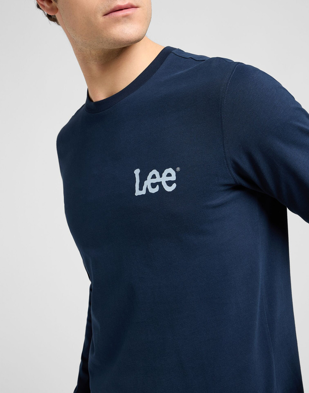 MESKA KOSZULKA LEE LS WOBBLY LEE TEE RIVET NAVY 112372359