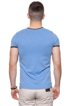 KOSZULKA WRANGLER RINGER LOGO TEE RIVIERA BLUE W7B45FQ7S 112131478