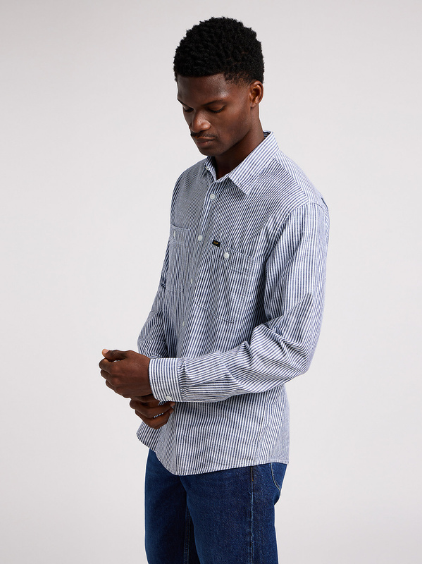 LEE MĘSKA KOSZULA LEE WORKER SHIRT 2.0 INDIGO HICKORY 112349939