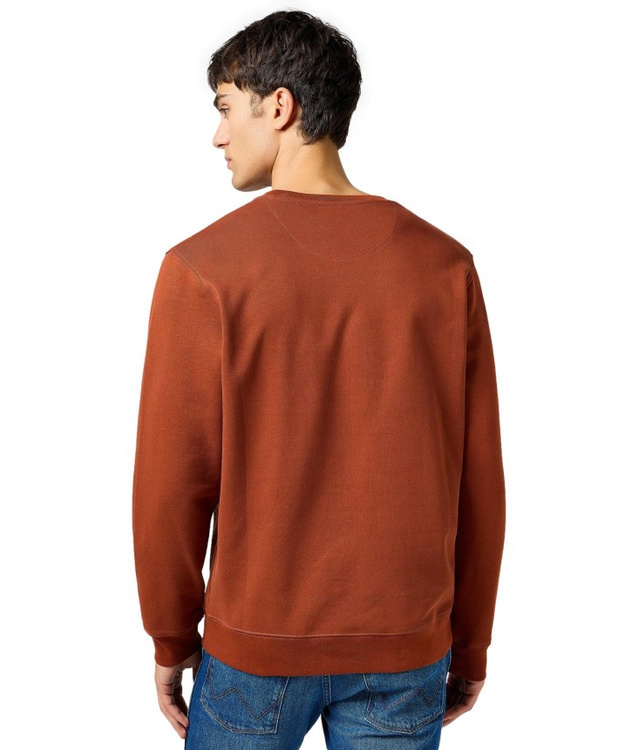 MESKA BLUZA WRANGLER SMALL LOGO CREW SMOKED PAPRIKA 112364093