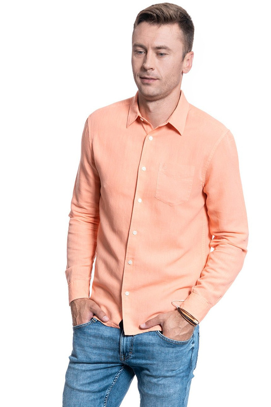 KOSZULA MĘSKA WRANGLER LS 1 PKT SHIRT MELON ORANGE W5A9LOA04 112130086