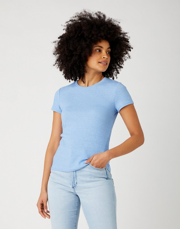 DAMSKI T-SHIRT WRANGLER SLIM STRIPE MARINA BLUE W7S3D2B37 112141637