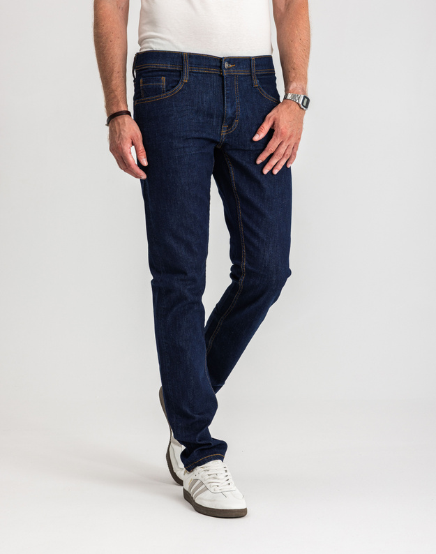 Męskie Spodnie Jeansowe Mustang Style Oregon Tapered Denim Blue 1017123 5000 901
