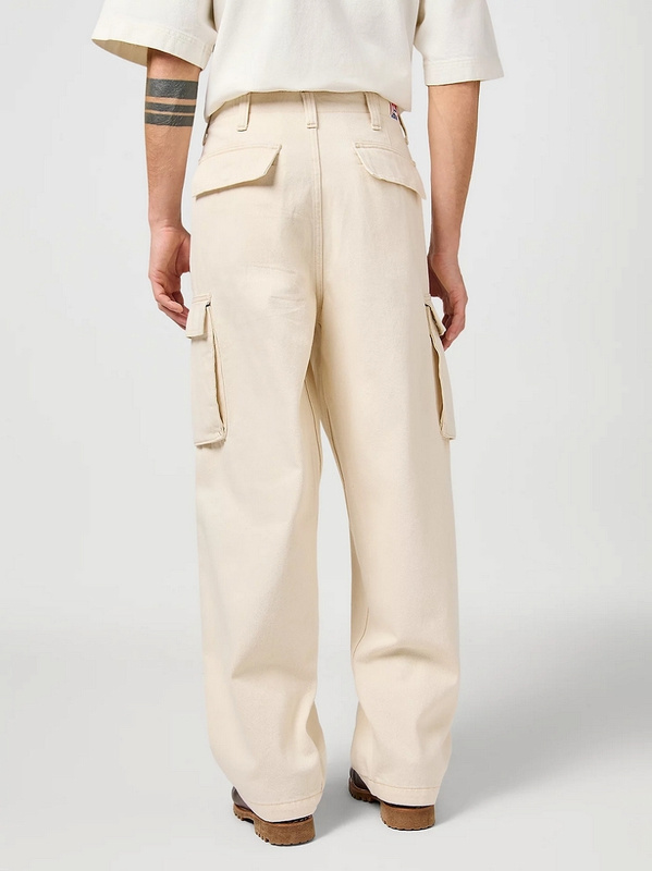 MESKIE SPODNIE WRANGLER CJ LOOSE CARGO ECRU 112362500