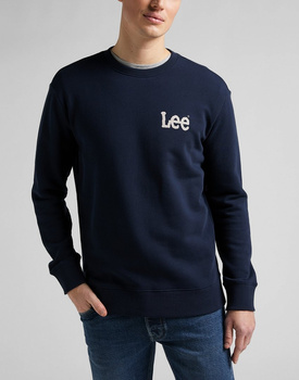 LEE WOBBLY SWS MĘSKA BLUZA KLASYCZNA LOGO NAVY L81MSP35 112145599
