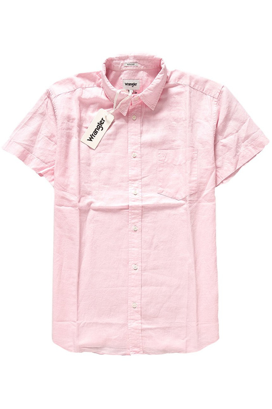 KOSZULA MĘSKA KRÓTKI RĘKAW WRANGLER SS 1 PKT SHIRT PEPPA PINK W5860LOU6 112129513
