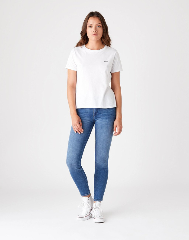 DAMSKI T-SHIRT WRANGLER SIGN OFF TEE WHITE W7Q0EV989 112132070