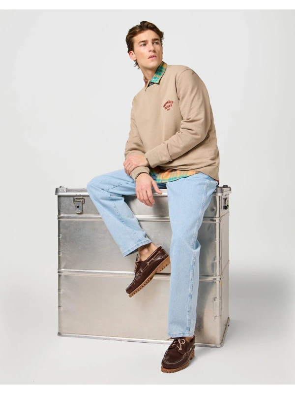 MESKA BLUZA WRANGLER SMALL LOGO CREW TIMBERWOLF 112364092