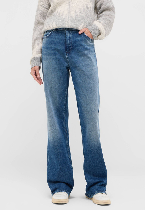 Damskie Spodnie Jeansowe Mustang Style Madison Wide Denim Blue 1016931 5000 582
