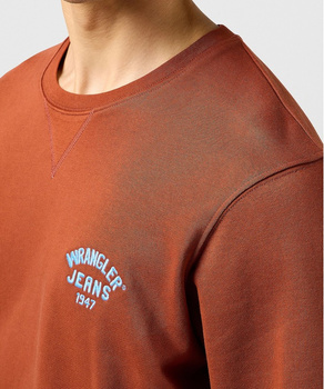 MESKA BLUZA WRANGLER SMALL LOGO CREW SMOKED PAPRIKA 112364093