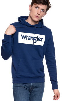 BLUZA WRANGLER LOGO HOODIE BLUE DEPTHS W641HYXJY 112130474