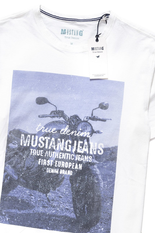 MUSTANG T SHIRT Photoprint Tee CLOUD DANCER 1007543 2020