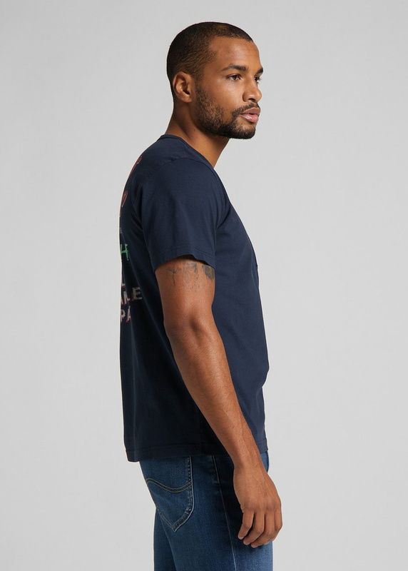 MĘSKI T-SHIRT LEE SS POSTER TEE NAVY L63EFE35 112114997
