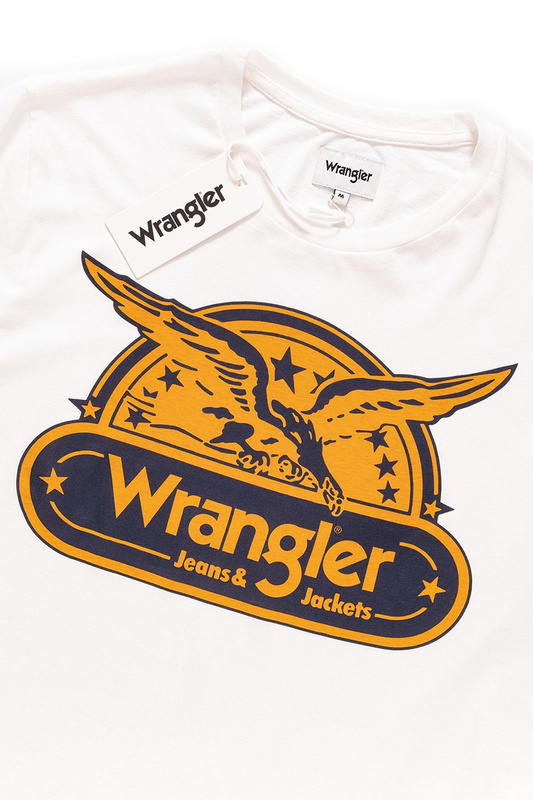 KOSZULKA WRANGLER SS EAGLE TEE OFFWHITE W7B74FK02 112131542