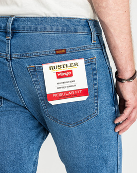 MESKIE SPODNIE WRANGLER RUSTLER REGULAR ABYSS BLUE 112356516 W100018376