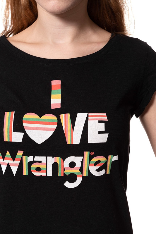 WRANGLER T SHIRT DAMSKI I LOVE TEE BLACK W700LEA01 112130872