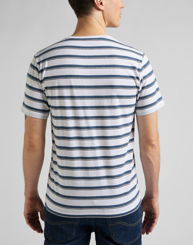 LEE STRIPE TEE MĘSKI T-SHIRT KOSZULKA BLUE UNION L63UPYUF 112145340