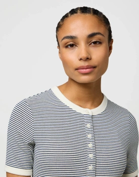 DAMSKA KOSZULKA WRANGLER FEMME KNIT HENLEY NAVY 112370742