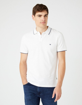 WRANGLER SS POLO TEE MĘSKA KOSZULKA LOGO REAL WHITE W7D5K4XW1 112146305