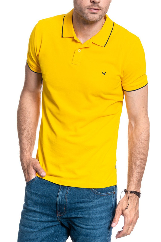 MĘSKIE POLO WRANGLER SS PIQUE POLO LEMON CHROME W7D5K4Y07 112131761