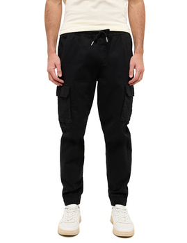 Męskie Spodnie Materiałowe Mustang Style Paris Jogger Cargo Black Beauty 1015896 4185