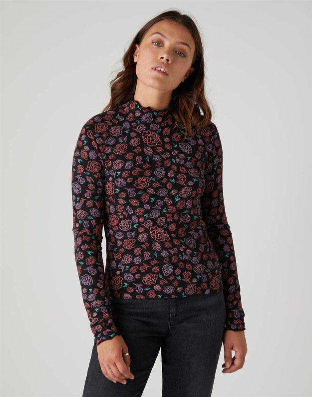 DAMSKI LONGSLEEVE WRANGLER LONG SLEEVE HIGH NEC NEON FLORAL W7R6FTP29 112132106