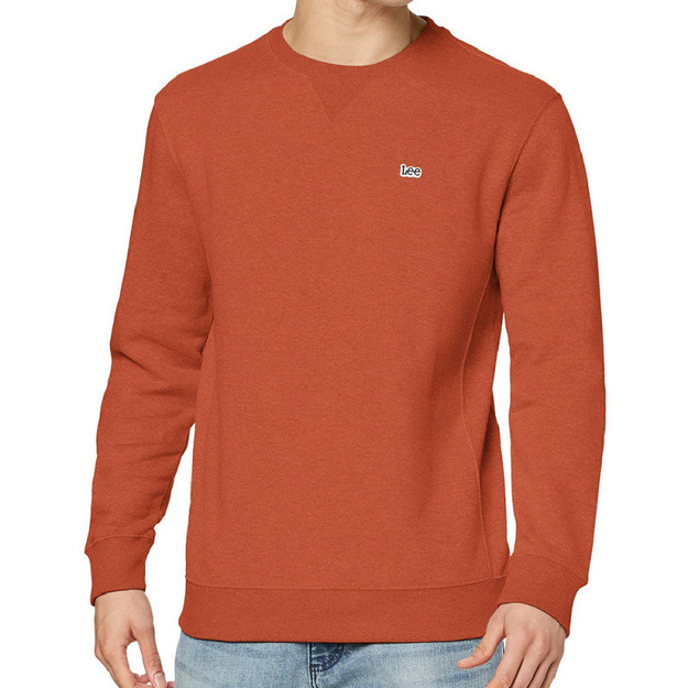 LEE PLAIN CREW SWS MĘSKA BLUZA LOGO BURNT OCRA L81ITJOM 112121806