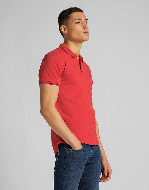 MĘSKIE POLO LEE PIQUE POLO WASHED RED L61ARLQM 112113738