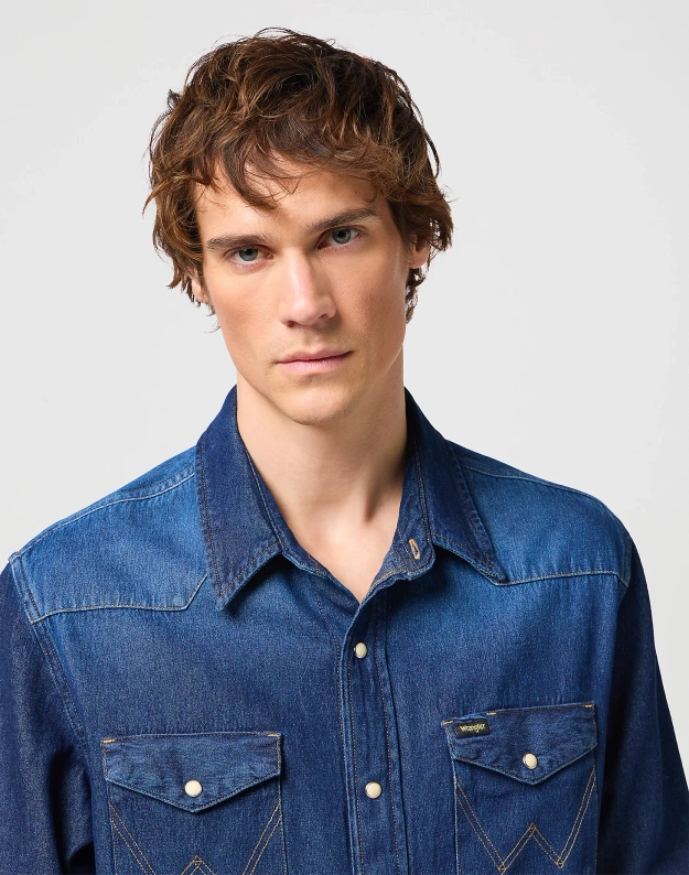 MESKA KOSZULA JEANSOWA WRANGLER 27MW DARK STONE 112341088