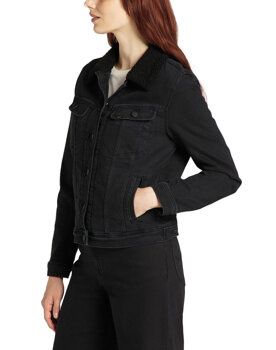 LEE SHERPA RIDER DAMSKA KURTKA JEANSOWA BLACK PARKER L54VOKSS 112140288