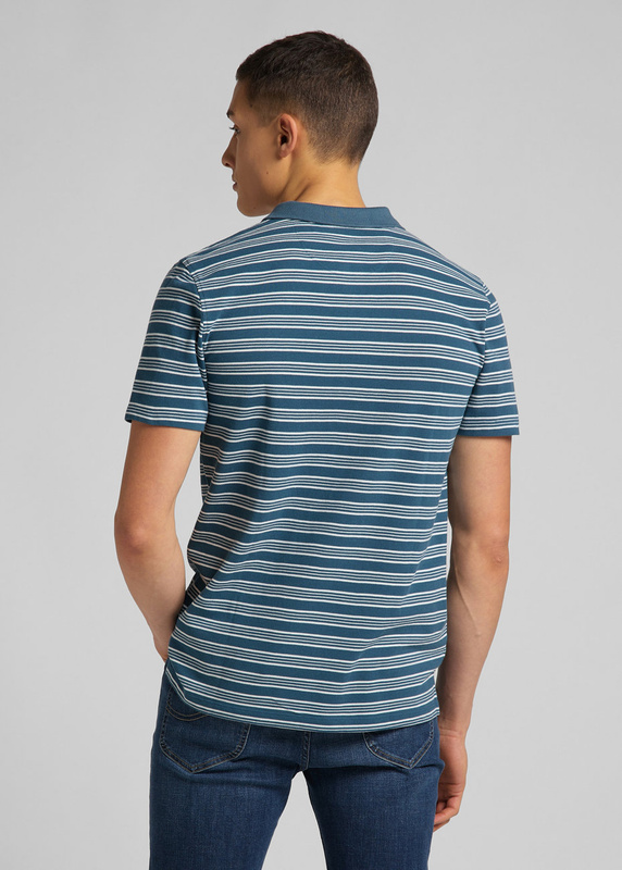 MĘSKIE POLO LEE STRIPY POLO TEAL L63PLCQO 112115156