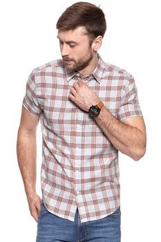 KOSZULA MĘSKA KRÓTKI RĘKAW WRANGLER SS 1PKT GLOW ORANGE W58606E48 112129492