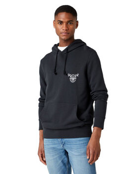 WRANGLER BIKER HOODIE MĘSKA BLUZA Z KAPTUREM FADED BLACK W6F4HAXV6 112141477