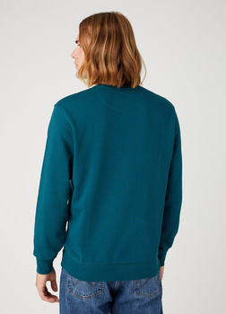 WRANGELR SEASONAL CREW MĘSKA BLUZA NIEROZPINANA LOGO DEEP TEAL GREEN 112341199 W6F3016144