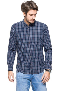 TOM TAILOR FLOYD RED BLUE STORY CHECK SHIRT AGATE STONE BLUE 2030583.00.10 COL.6519