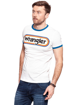 KOSZULKA WRANGLER LOGO RINGER TEE OFFWHITE W7B68FQ02 112131526