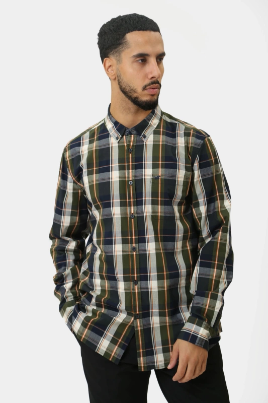 Męska Koszula MUSTANG Chester Green Multi Check 1015624 12644