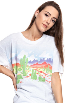 WRANGLER T SHIRT DAMSKI OVERSIZE TEE WHITE W7009EA12 112130870