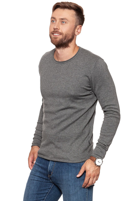 MĘSKI SWETER WRANGLER ROLL EDGE CREW GREY MARL W8624RGVB 112132326