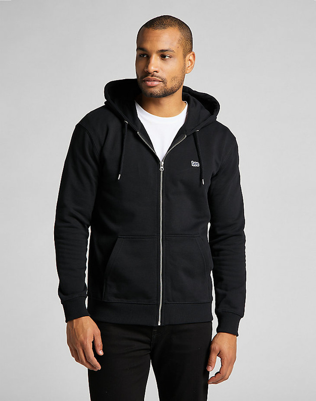 LEE BASIC ZIP THROUGH MĘSKA BLUZA Z KAPTUREM KANGURKA BLACK L80KSP01 112121423