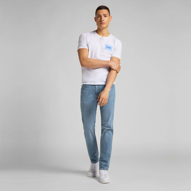 MĘSKI T-SHIRT LEE SS SUMMER LOGO BRIGHT WHITE L63LFELJ 112115102