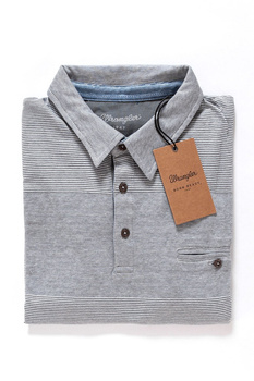 WRANGLER S/S JERSEY STRIPE POLO DARK SLATE W7970GPPP