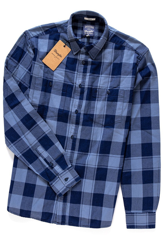 WRANGLER L/S 2PKT SHIRT BLUE W57615EPN