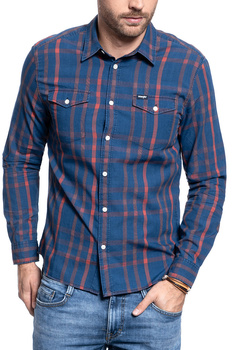 KOSZULA MĘSKA WRANGLER LS 2PKT FLAP SHIRT FORMULA RED W5A56CXWO 112130054